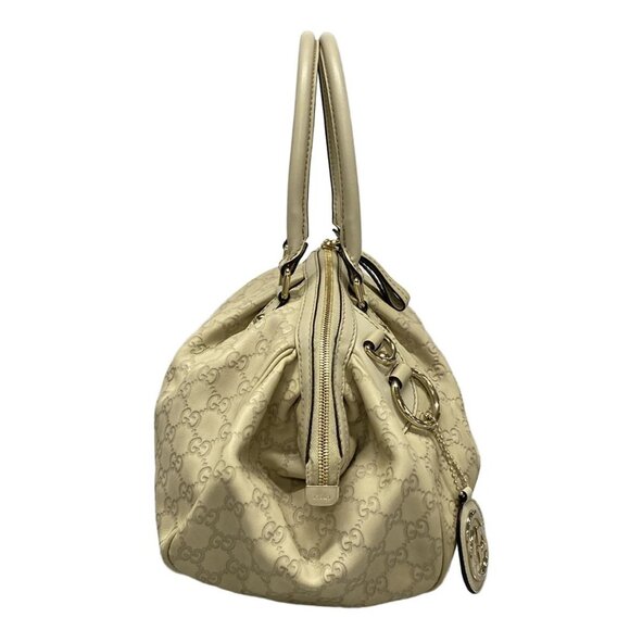Auth GUCCI Sukey/Guccissima 223974 Cream Leather Handbag - Picture 3 of 16